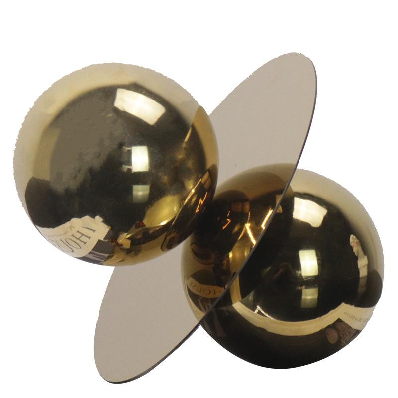 Golden Ball Abstract Crafts, Stainless Steel Desktop Decoration, Spherical Geometric Art Decoration, Room Decoration