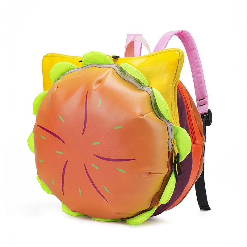 Mochila Escolar Mochila Linda Hamburguesa Dibujos Animados Casual Mochila para Niña Gran Capacidad Divertida Campus Clase Estudiante Bolsa Escolar