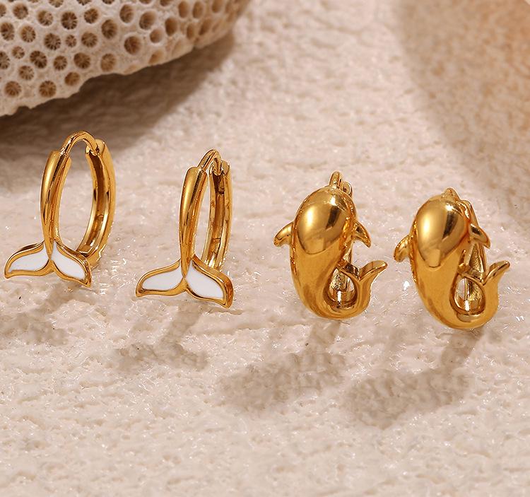 18k Gold Plated Rhinestone Butterfly Hoop Earrings - Women's Exquisite European & American Style