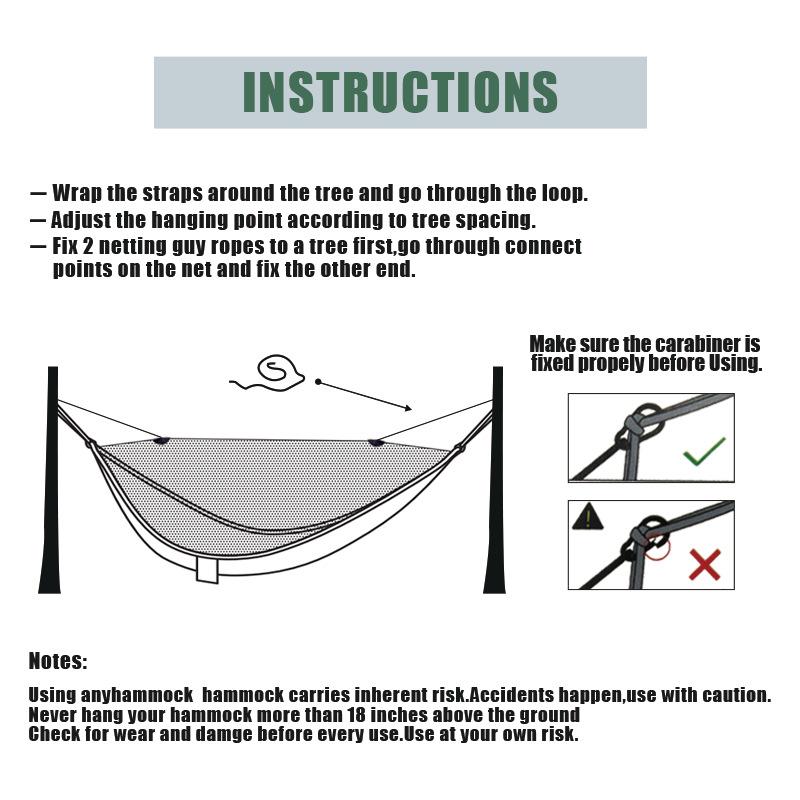 Campinghängmatta - Bärbar hängmatta Enkel eller dubbel hängmatta Campingtillbehör för utomhus, inomhus med trädband