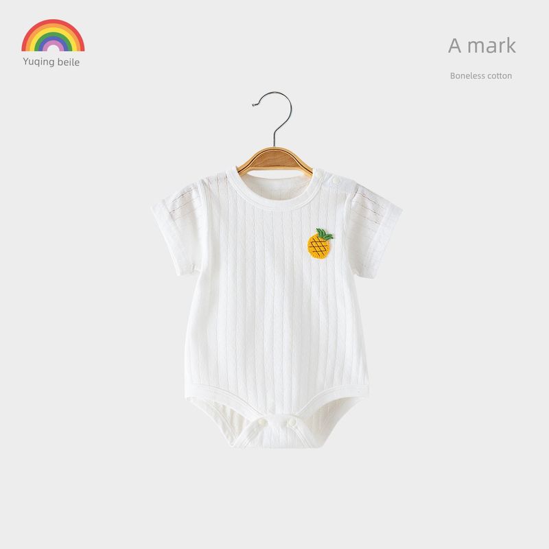 

Baby Romper Summer Triangle Onesie Pure Cotton Thin Short-Sleeve Unisex Baby Jumpsuit 0-3 Years Old Children White [1 Piece Mesh Thin Pure Cotton] 100 cm