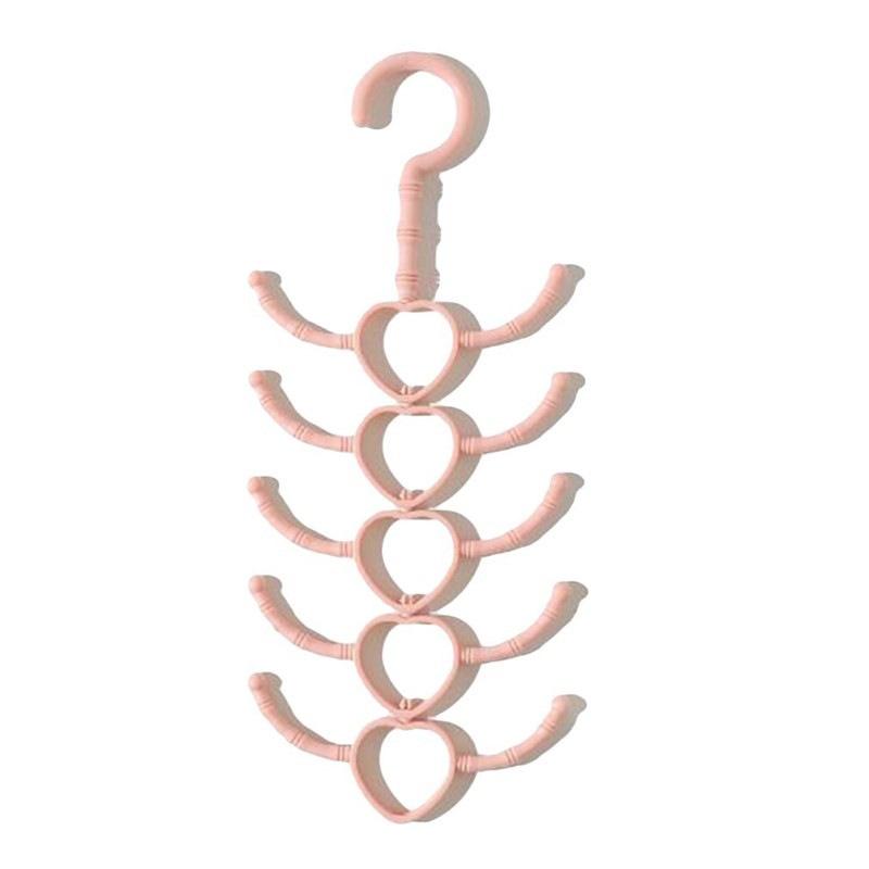 

Ultra-fast Rotatable 10-claw Multi-functional Hook Clothes Hanger, Tie, Scarf, Scarf, Coat Rack, Plastic Hook for Drying Shoes рожевий