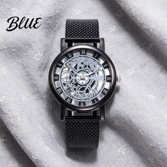 Precise Quartz Watch Men Hollow Round Dial Vintage Casual Formal