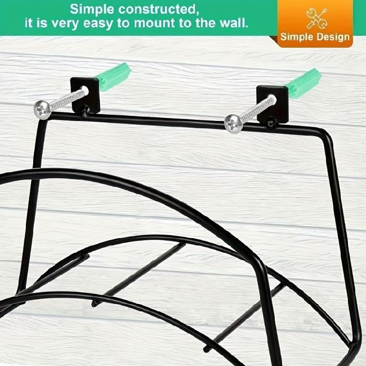 Garden Utility Hose Hanger for Wall, Wire Storage Rack Stand With Tool Tray to Lift Coiled Hoses, Cords, or Rope From Floors