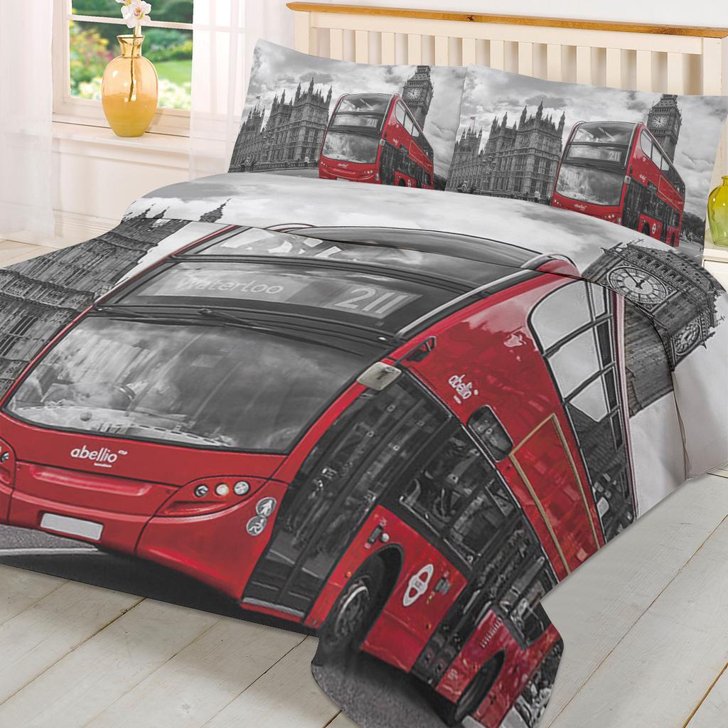 London Street Red Bus Big Ben Duvet Cover With Pillow Case Custom 3pcs Bedding Set Quilt Cover Double Bed Home Textile