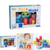Creative Wooden Day And Night Cognitive Building Blocks Children Toy Set For Toddlers With Sensory And Handeye Coordination Skills