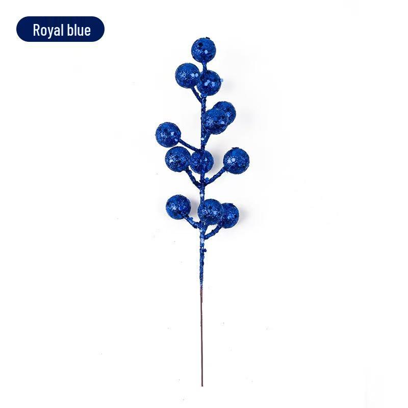 Shiny Christmas Fruit Picks & Glitter Berry Branches for Tree & Wreath Decor