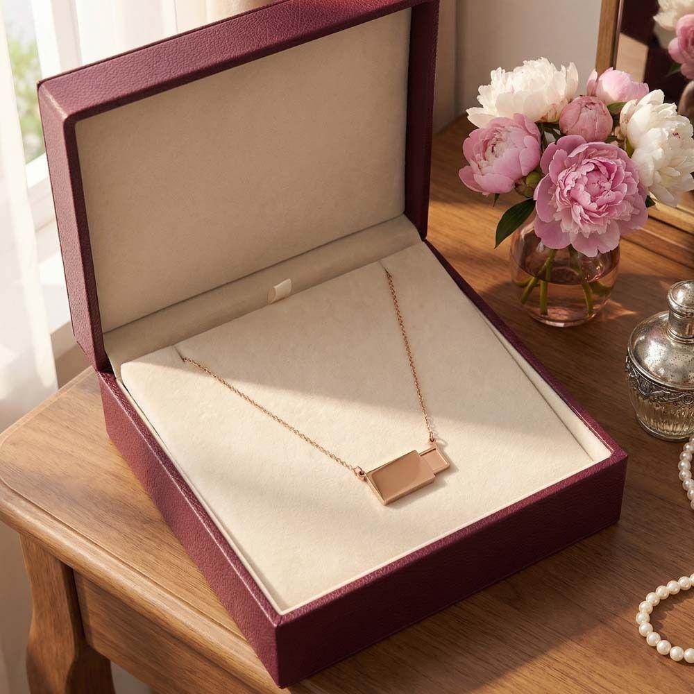 Titanium Steel Photo Envelope Pendant Handmade Couple Locket Female Lady Girl