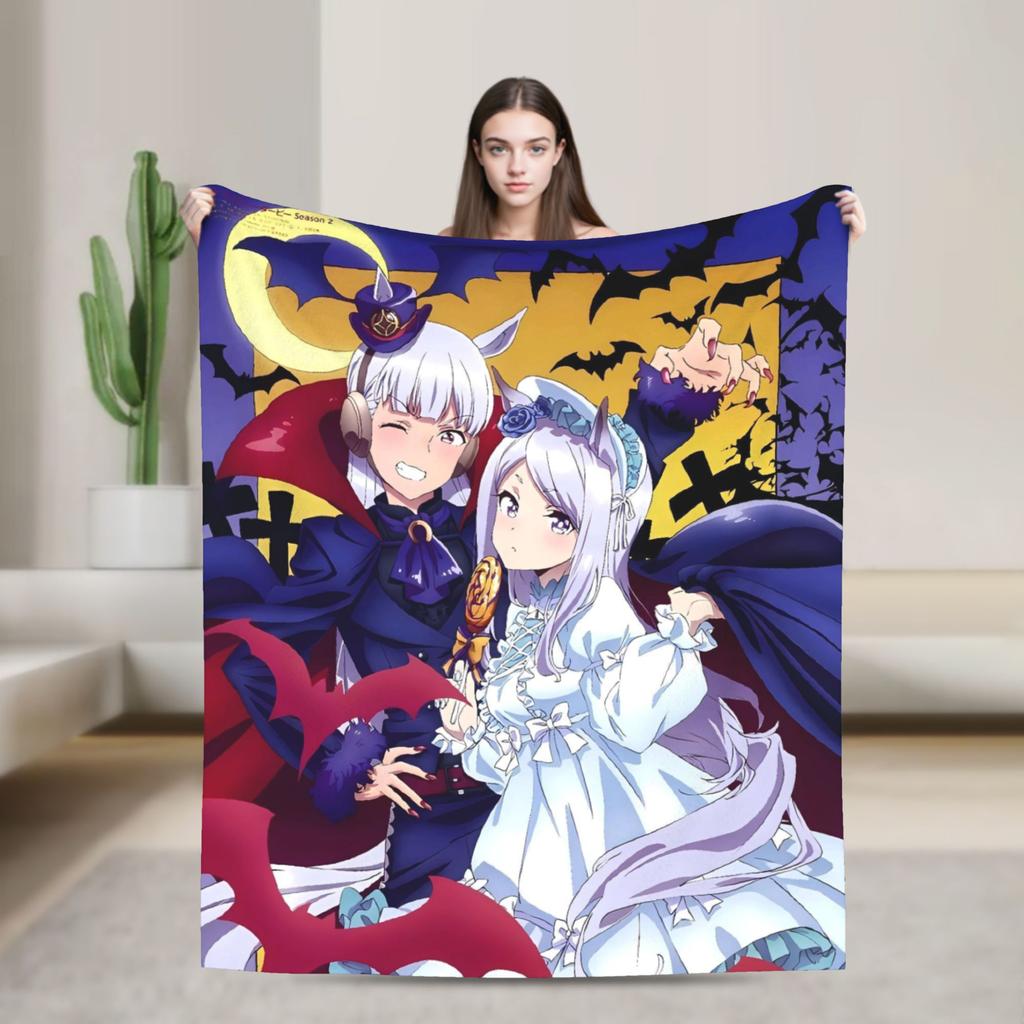Umamusume Pretty Derby Haru Urara Warm Soft Blanket Airplane Travel Plush Throw Blanket Bedroom Flannel Bedspread Sofa Bed Cover