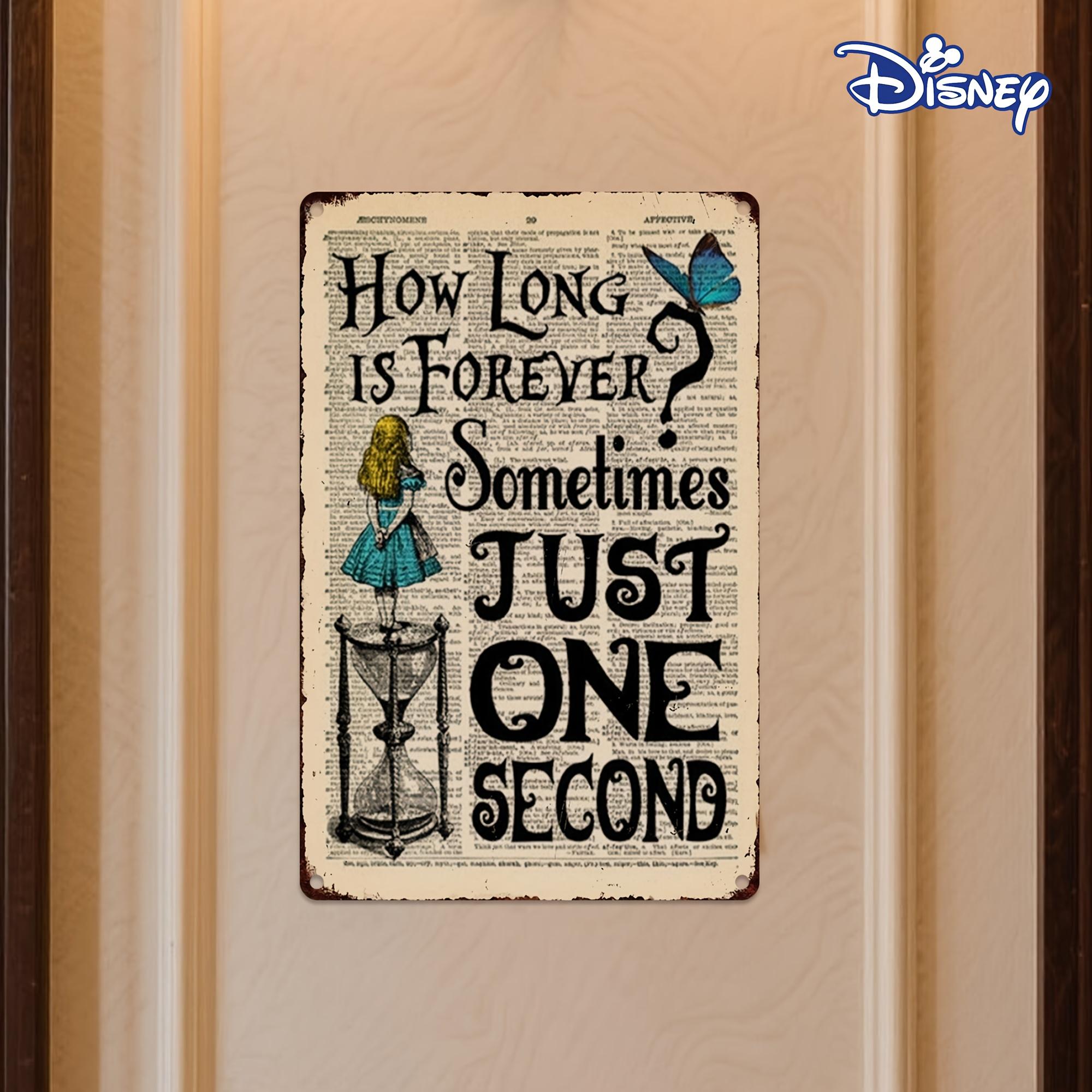 

1pc Whimsical Vintage Metal Tin Sign - How Long is Forever Sometimes Just One Second with Girl and Hourglass Design, 20.32x30 20x30cm（7.8x11.8inch）