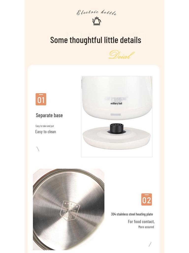 Genuine Long Spout Anti-Scald Electric Kettle - 304 Stainless Steel, Heat-Preserving, Durable, Ideal for Tea Brewing.