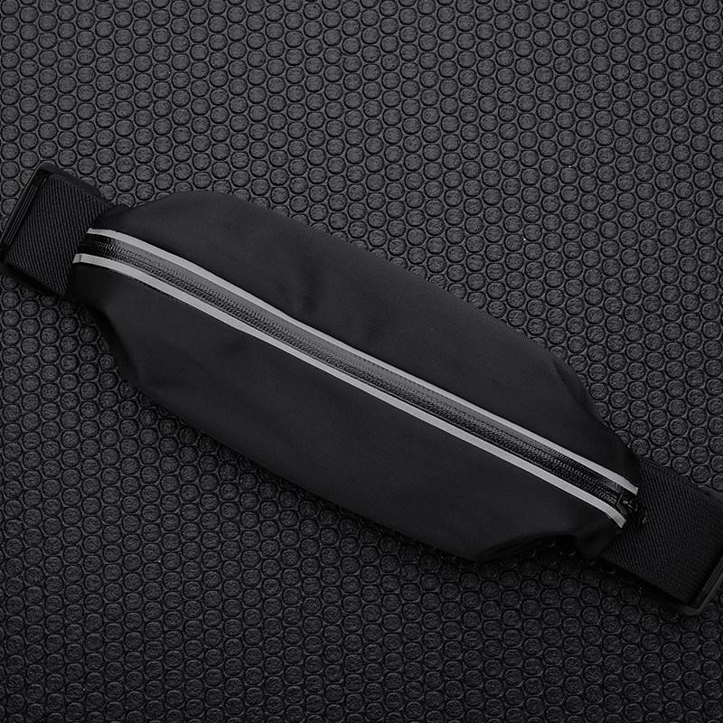 

WTEMPO 1 шт., однотонные спортивные поясные сумки для ночного бега, уличные водонепроницаемые поясные сумки для мобильных телефонов со светоотражающей полосой 26cm чёрный