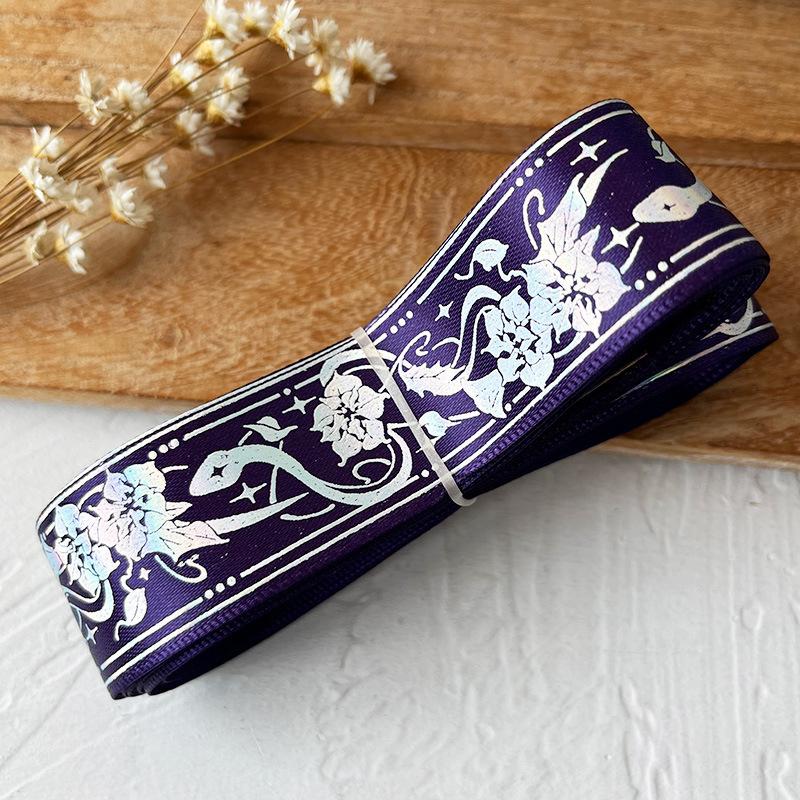 2.5cmx4.5m/Roll Packaging Ribbons Decorative Multiple Colors Brooch Badge Hot Stamping Pattern Headwear Hat Cartoon Gift Box