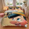 3-teiliges Pinocchio Jiminy Cricket Bettwäsche-Set (1 Bettbezug + 2 Kissenbezüge Ohne Kissenkern), Hochauflösender Druck für Zuhause und Wohnheim