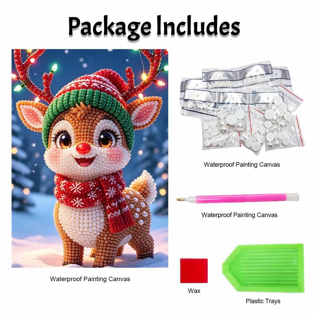 Christmas reindeer pearl painting art painting kit handmade diy home decoration painting