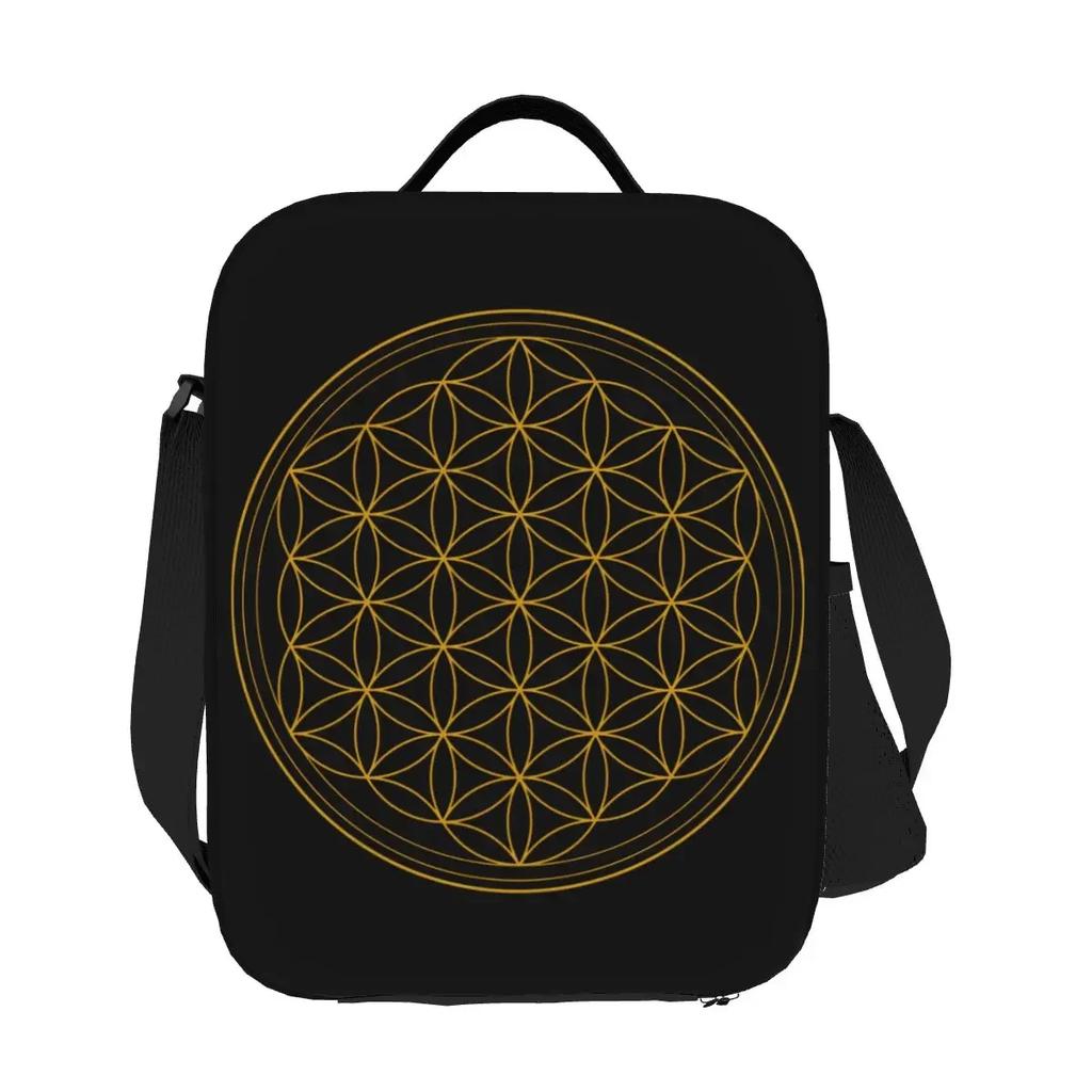 Custom Mandala Flower Of Life Lunch Bag Men Women Thermal Cooler Insulated Lunch Box for Kids School