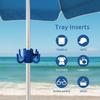 Beach Umbrella Hanging Hook 4Prong Plastic Umbrella Hook Hanging for Towels Hats Clothes Camera Sunglasses Bags Fit for Beach Camping Trips Blue&White