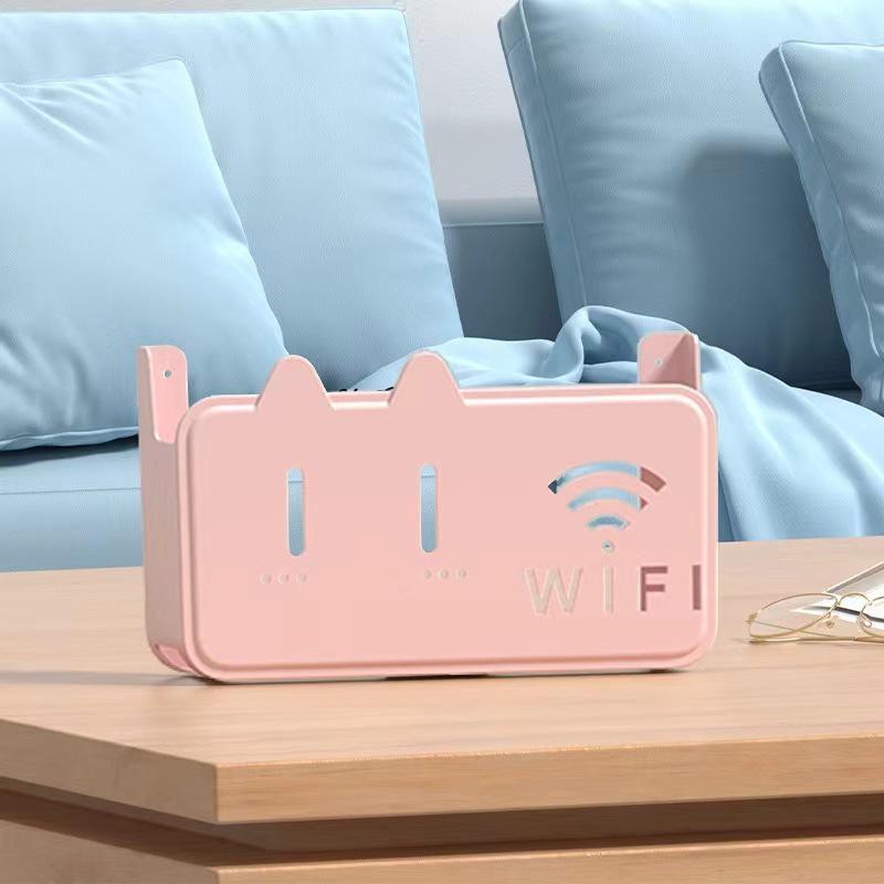 Punch-Free Wall-Mounted Wireless Router and Cable Organizer Box