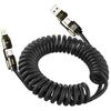 240W USB To Type C Fast Charging Cable 4 In1 Car Spring Data Cable for Iphone15 16 17 Pro Max Xiaomi 17 Samsung
