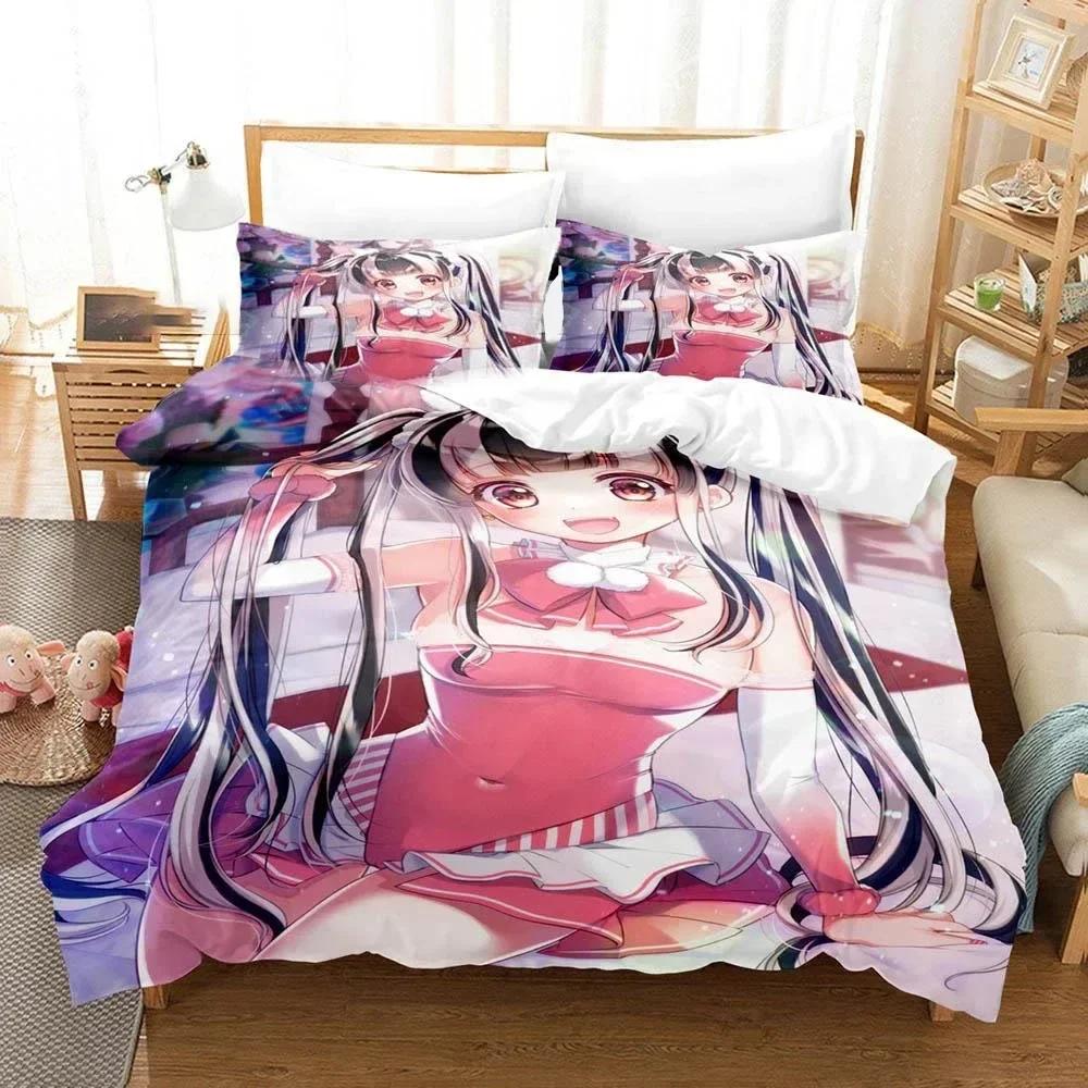 Nyubara Reona Anime Raise A Suilen Bedding Set Printed With Pillowcase Bed Duvet Cover Soft Single Double Queen Super King Size