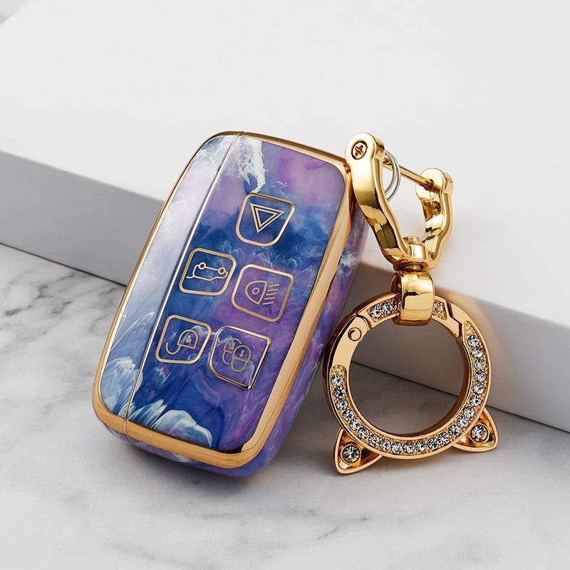 Free Sample TPU Jade Pattern Car Key Case Remote Control Protector Cover Compatible Land Rover Range Rover Sport Velar Discovery