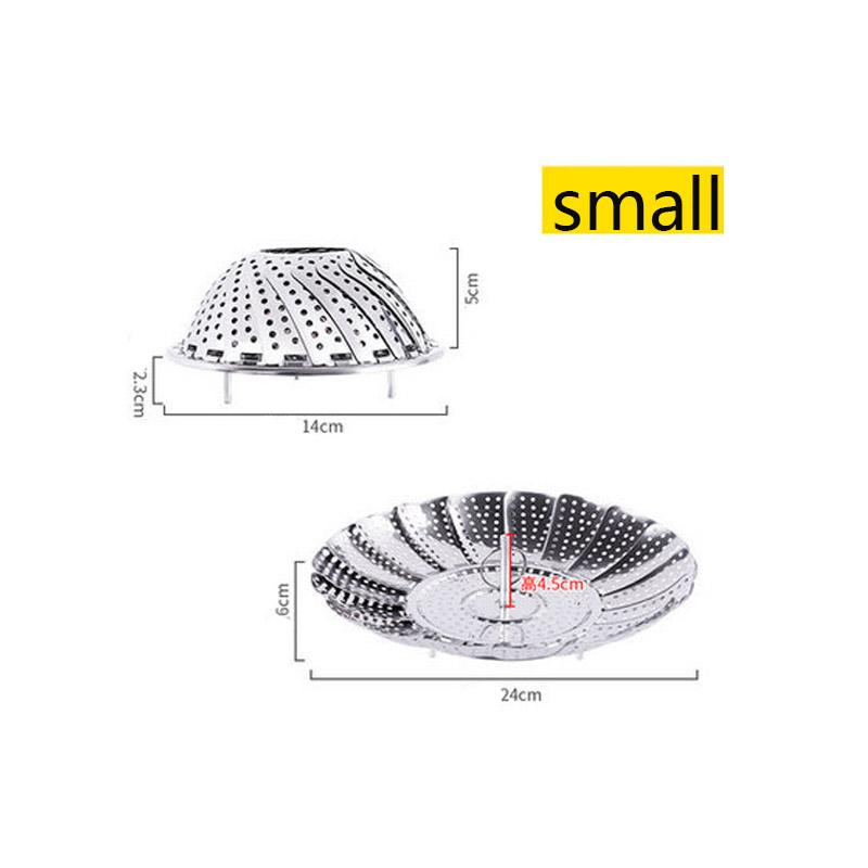 Stainless Steel Folding Steamer Cookware and Utensils for Cooking Steam Vegetable Kitchen Fruit Food Basket Mesh Steamer Rack