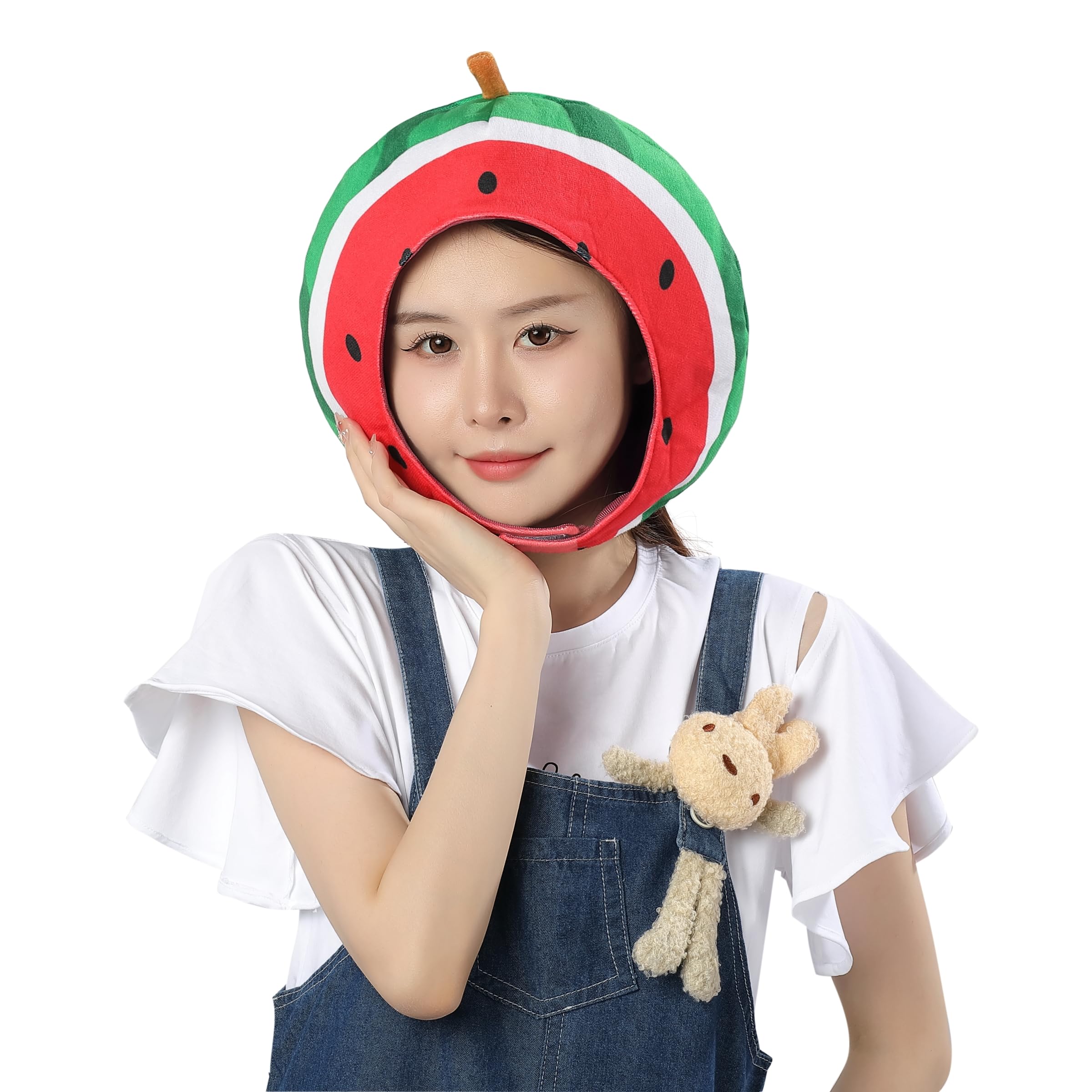 [Kichijoji Ryohin] Watermelon Watermelon Watermelon Cute and fun headgear in a variety of styles, from dinosaurs to food Useful for Halloween,