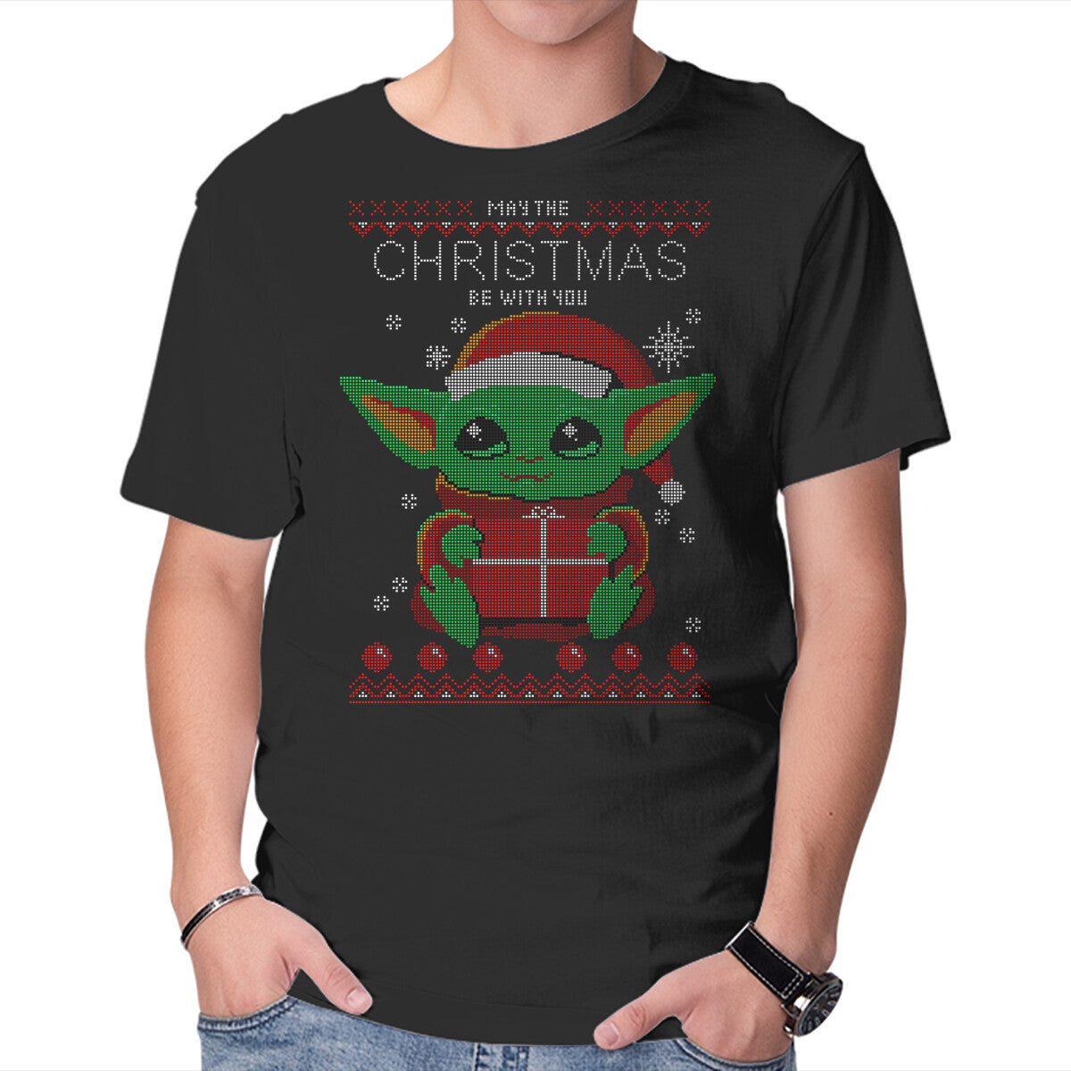 Unisex Crew Neck T-Shirt May The Christmas Be With You Graphic Short Sleeve Casual Tee XXXL