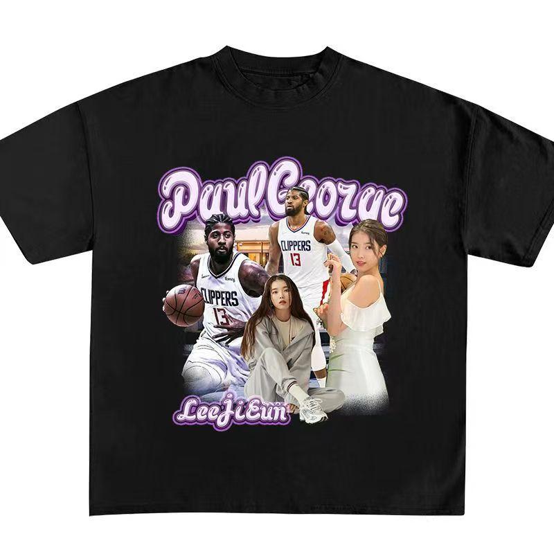 George IU Retro Hip Hop Casual Graphic Tee Unisex S разноцветный