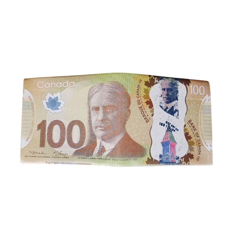 Unisexová krátká peněženka s kreativními vzory měn z různých zemí