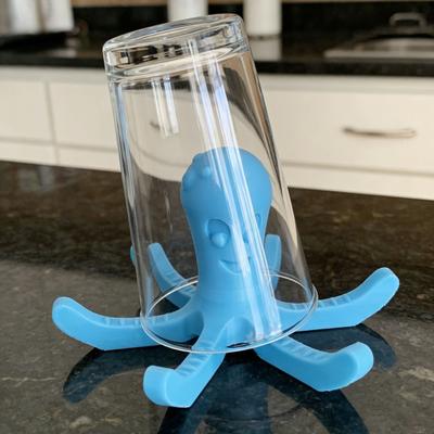 Support Sèche-Bouteilles Poulpe en Verre Séchoir à Vaisselle Imprimé en 3D pour Tasses Bouteilles Mugs Égouttoir Antidérapant pour Boissons Égouttoir pour Comptoir de Cuisine