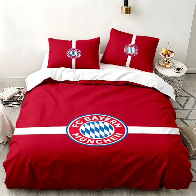 FC Bayern Mnichov 3dílná sada Perfektní pro použití v ložnici Pohodlná sada povlečení obsahuje povlak na přikrývku a dva povlaky na polštář Ideální dárek k narozeninám nebo Vánocům