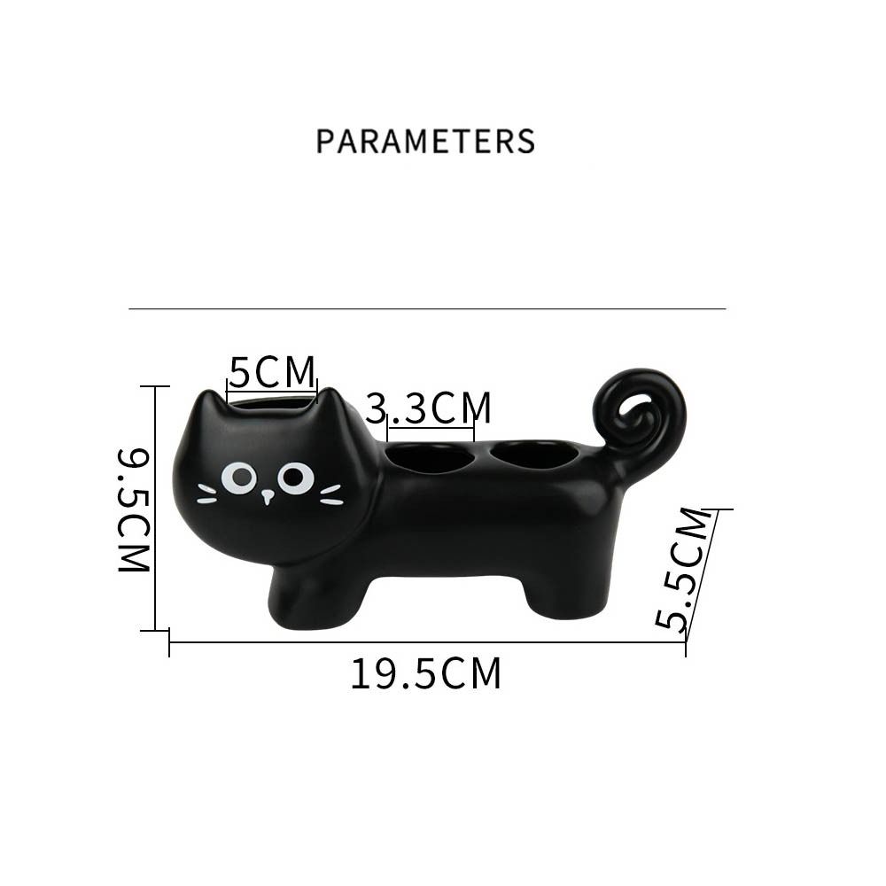 Cartoon Cat Toothbrush Base 3 Holes Toothbrush Holder Seat For Bathroom Storage
