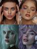 12/6 Stück Glitzer Sommersprossen Gesichtstattoo Temporäre Fake Sternen-Sommersprossen Aufkleber Make-up Patches für DIY Y2K Musikfestival Make-up