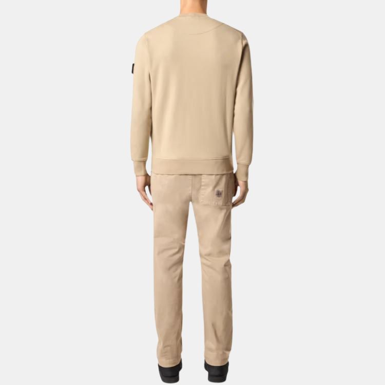 Stone Island Solid Color Crew Neck Long Sleeve Sweatshirt Men sweatshirt Light-Brown K1S1561000-44S0051-V009A