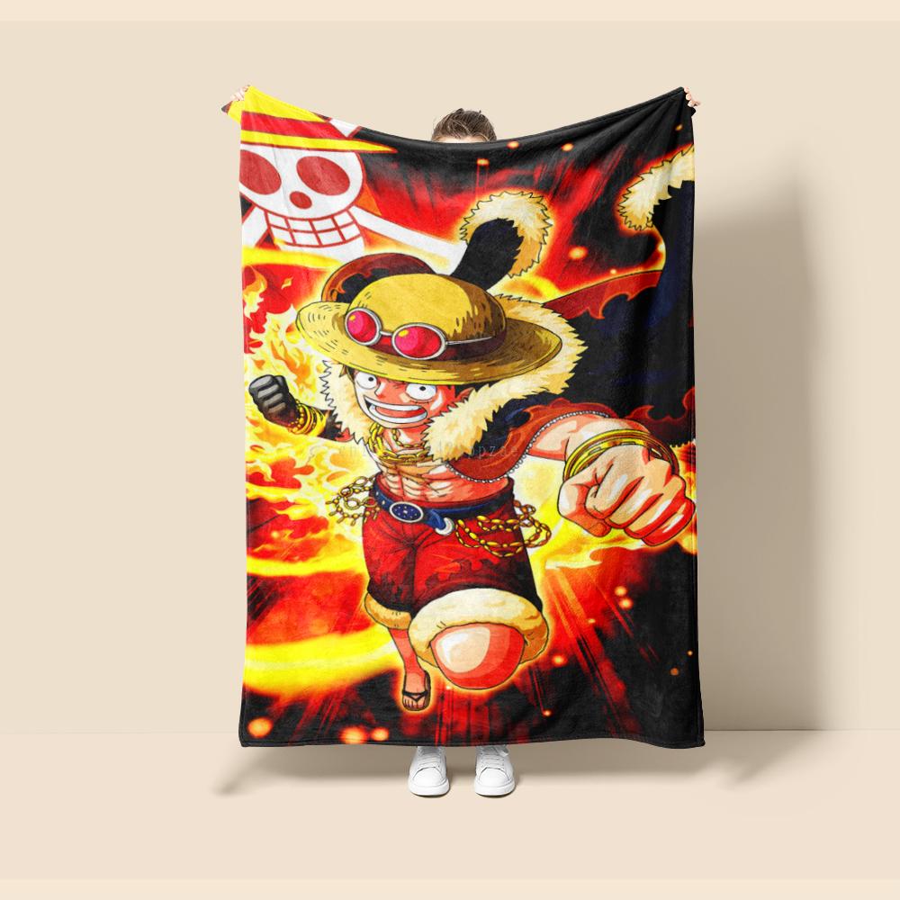 Flannel Thin Blanket. One Piece Anime Four Season Blanket.for Sofa,bed,living Rooms,travel Picnic Office Children Gifts