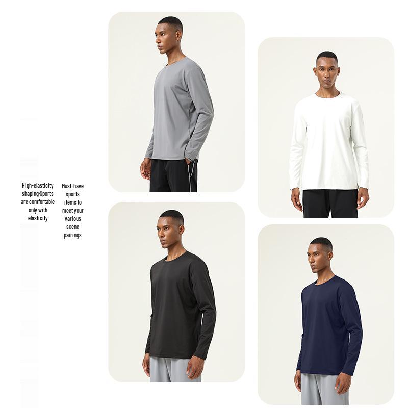 Men's High-Elastic Long Sleeve Running T-shirt with Thumb Holes - Autumn/Winter