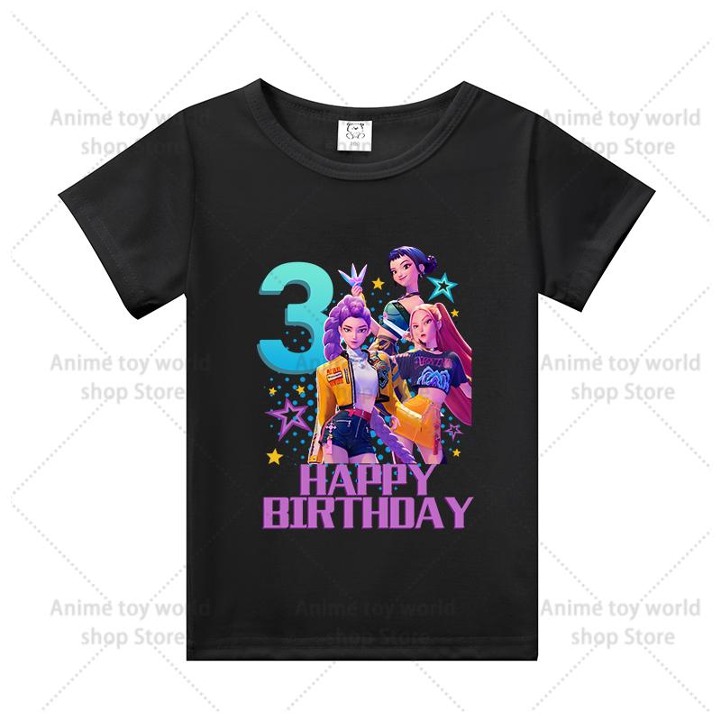 

KPop Demon Hunters BOY GIRL Birthday Number T-shirts Children Summer Clothes Kid Tops Casual Tee Boy Girl Short Sleeve T Shirt 130