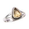 Natural Citrine Gemstone Handmade 925 Sterling Silver Jewelry Ring Size 7 N8v29