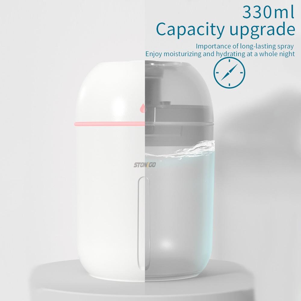 330ml Portable USB Car Humidifier Cool Mist for Bedroom Office Travel Anti Dry Air Personal Humidifier