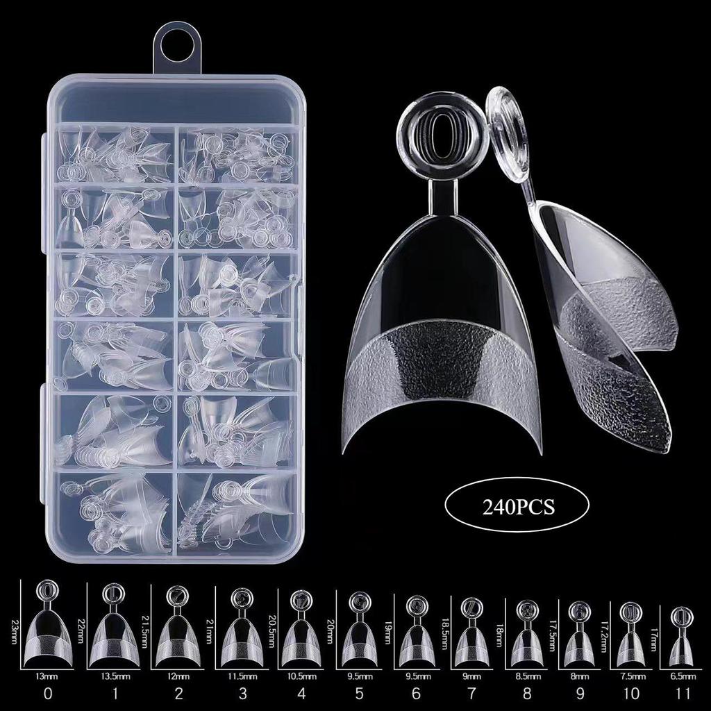 240 Stück Halb Cover Mandel Vorgefeilte Nagelspitzen Halb Matt Press-On Falsche Nagelverlängerung für Kleine Winzige Nagelbetten 12 Größen In Box