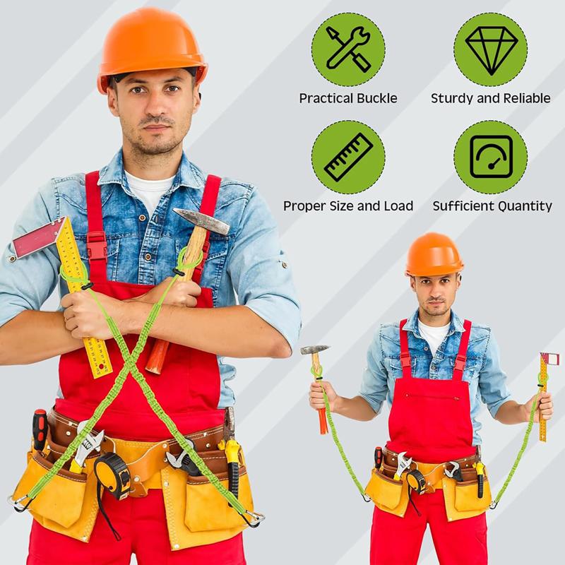 Safety Bungee Tether Tool Lanyard With Carabiner Hook Climbing Working Anti-Falling Safety Rope Aerial Work Climbing Accessories