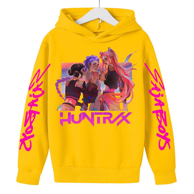 KPop Demon Hunter Rumi Derpy Cartoon Girls Boy Hooded Sweatshirt Warm Children's Wave Fashion Casual Tops Casual Girls Clothing