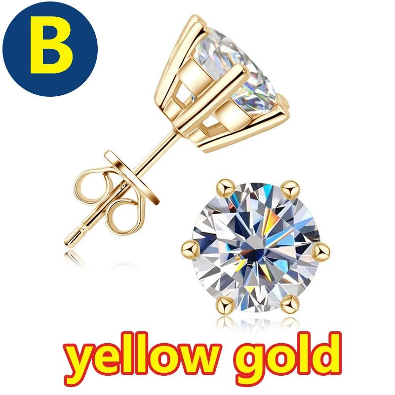 Pendientes de Tuerca de Moissanita GRA Plata de Ley 925 Pendiente de Moissanita de Diamante de Laboratorio para Mujeres Hombres Amante Tuerca de Moissanita 1ct 2ct