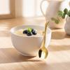 Kitchen Dining Accessory Tulip Shaped Stainless Steel Spoon, Long Handle Coffee Ice Cream Dishwasher Safe Spoon Dessert Serving with Hanging