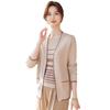 Stylish Spring Knit Cardigan and Striped Top Two-Piece Set for Middle-Aged & Elderly Women