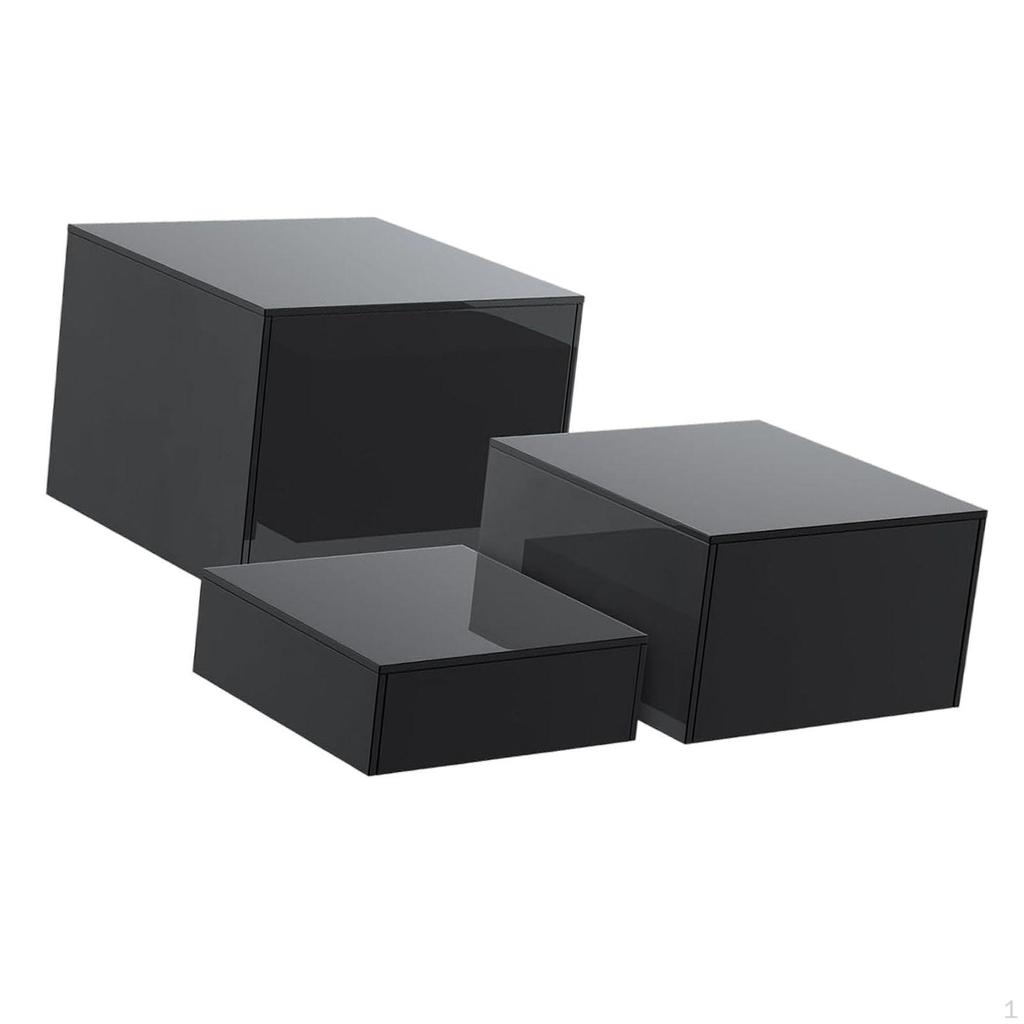 3 Pieces Buffet Riser Food Display Stand Cube Nesting Acrylic Cake