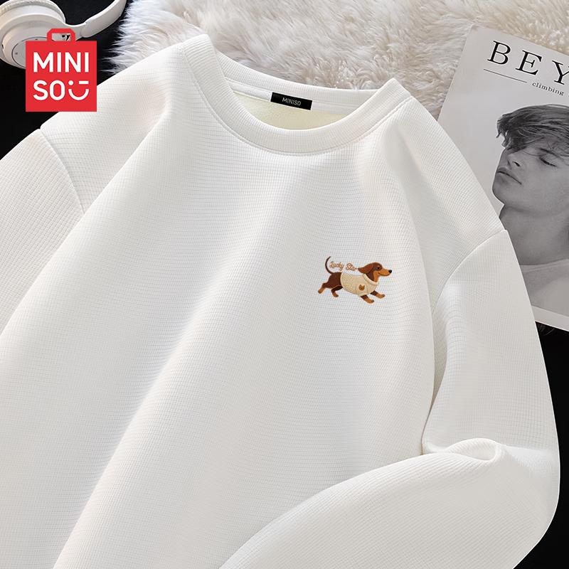 MINISO Men s Waffle Knit Long-Sleeve T-Shirt 2XL