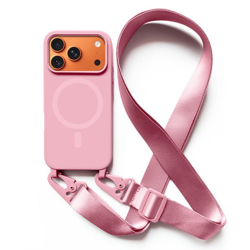 Crossbody Lanyard Case For iphone 17 Air 16 15 14 13 12 Mini 11 Pro Max Plus For Magsafe Silicone Soft Magnetic Back Cover