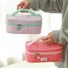 Handheld Contrast Makeup Bag Large Capacity Portable Cosmetic Organizer  Travel